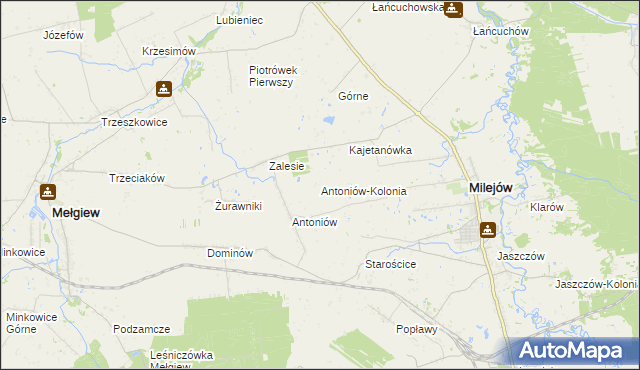 mapa Antoniów-Kolonia, Antoniów-Kolonia na mapie Targeo