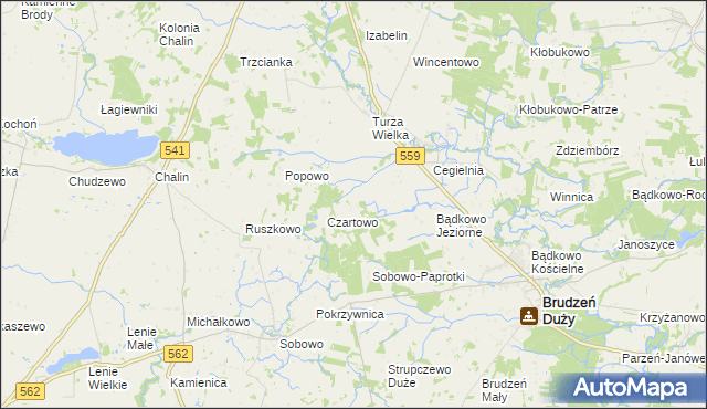 mapa Bądkowo-Rumunki, Bądkowo-Rumunki na mapie Targeo