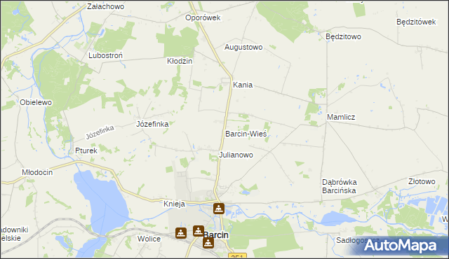 mapa Barcin-Wieś, Barcin-Wieś na mapie Targeo