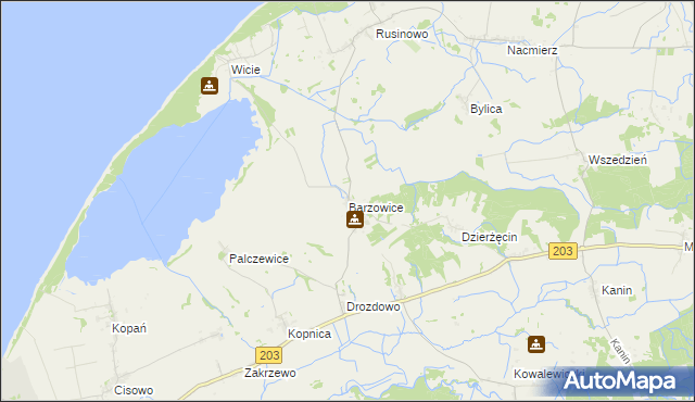 mapa Barzowice, Barzowice na mapie Targeo