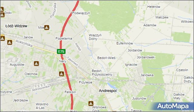 mapa Bedoń-Wieś, Bedoń-Wieś na mapie Targeo