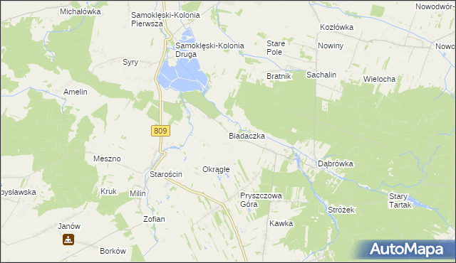 mapa Biadaczka, Biadaczka na mapie Targeo