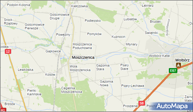 mapa Białkowice, Białkowice na mapie Targeo