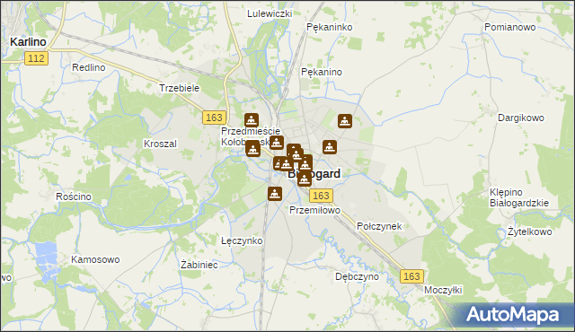 mapa Białogard, Białogard na mapie Targeo