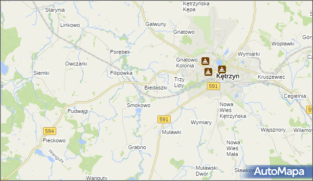 mapa Biedaszki Małe, Biedaszki Małe na mapie Targeo