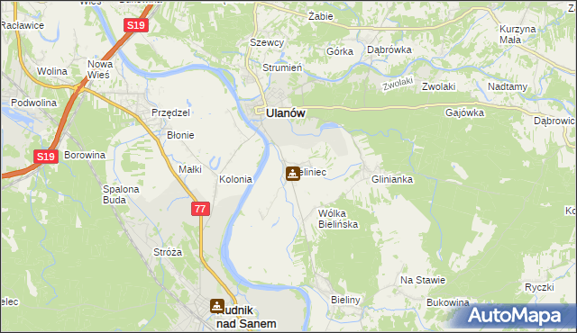 mapa Bieliniec, Bieliniec na mapie Targeo