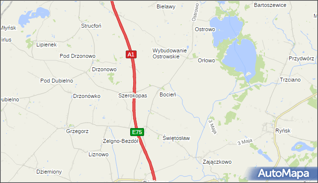 mapa Bocień, Bocień na mapie Targeo