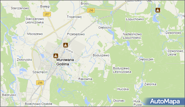 mapa Boduszewo, Boduszewo na mapie Targeo