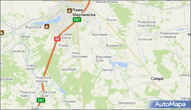 mapa Bogusławki Duże, Bogusławki Duże na mapie Targeo