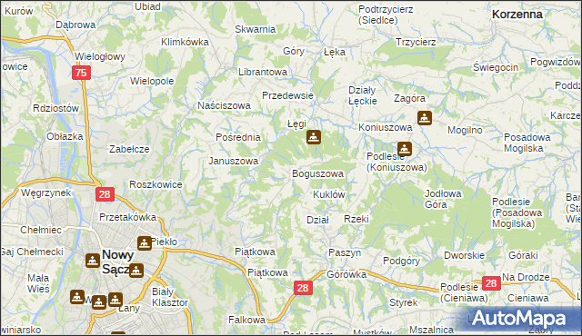 mapa Boguszowa, Boguszowa na mapie Targeo