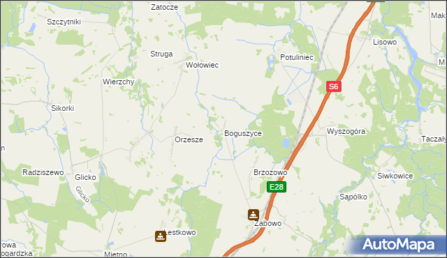 mapa Boguszyce gmina Nowogard, Boguszyce gmina Nowogard na mapie Targeo