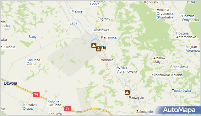 mapa Bononia, Bononia na mapie Targeo