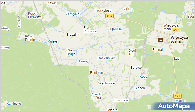 mapa Bór Zapilski, Bór Zapilski na mapie Targeo