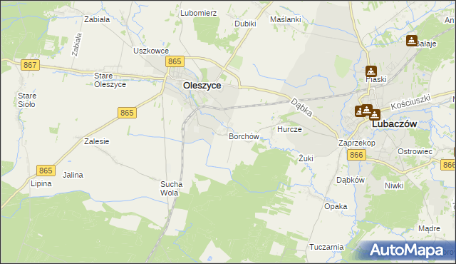 mapa Borchów, Borchów na mapie Targeo