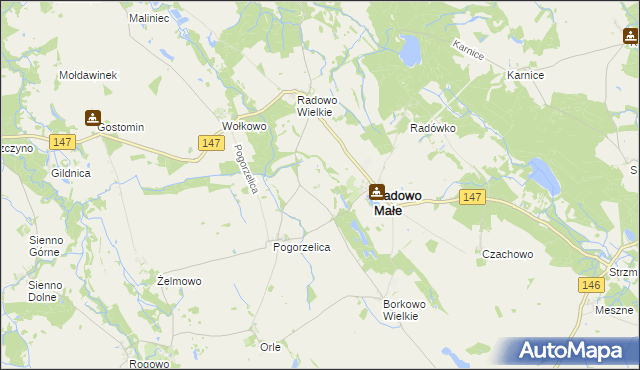 mapa Borkowo Małe, Borkowo Małe na mapie Targeo