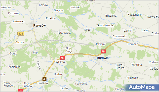 mapa Borowie-Kolonia, Borowie-Kolonia na mapie Targeo