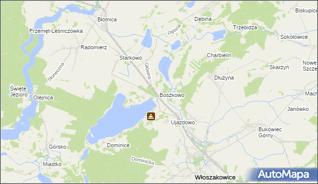 mapa Boszkowo, Boszkowo na mapie Targeo