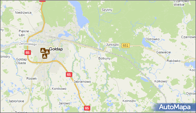 mapa Botkuny, Botkuny na mapie Targeo