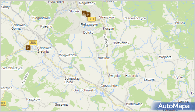 mapa Bożków, Bożków na mapie Targeo