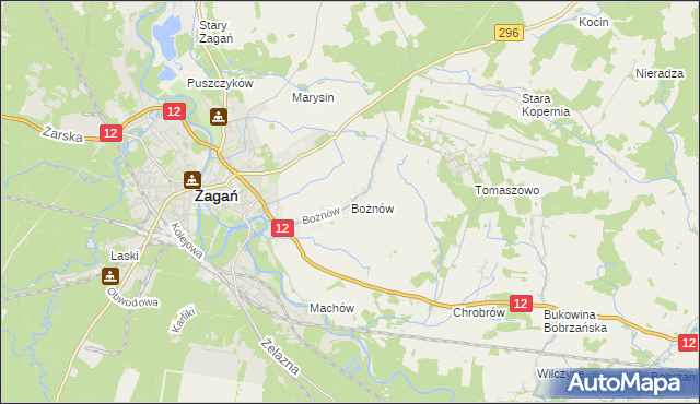 mapa Bożnów, Bożnów na mapie Targeo