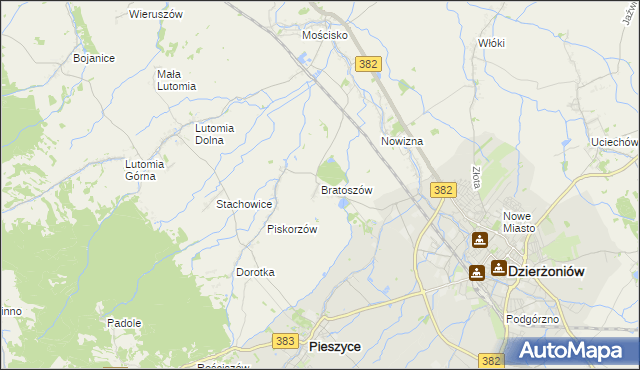 mapa Bratoszów, Bratoszów na mapie Targeo