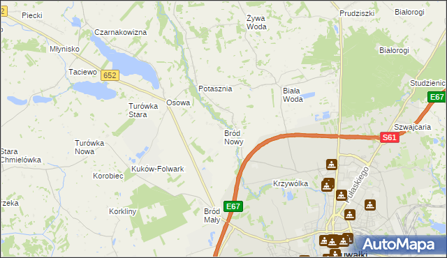 mapa Bród Nowy, Bród Nowy na mapie Targeo