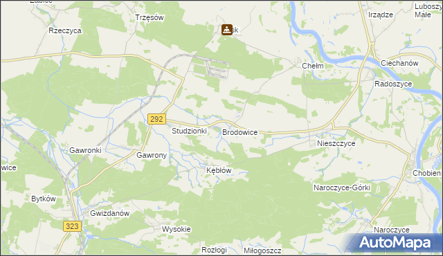 mapa Brodowice, Brodowice na mapie Targeo