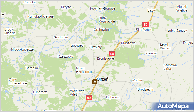 mapa Bronisławie, Bronisławie na mapie Targeo