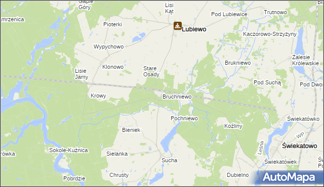 mapa Bruchniewo, Bruchniewo na mapie Targeo