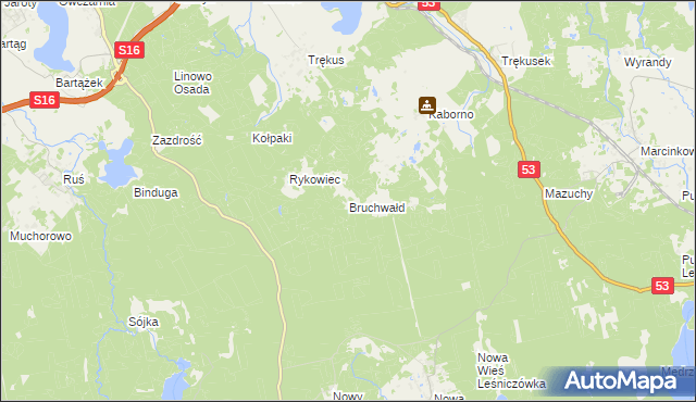 mapa Bruchwałd, Bruchwałd na mapie Targeo