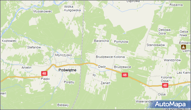 mapa Brudzewice-Kolonia, Brudzewice-Kolonia na mapie Targeo