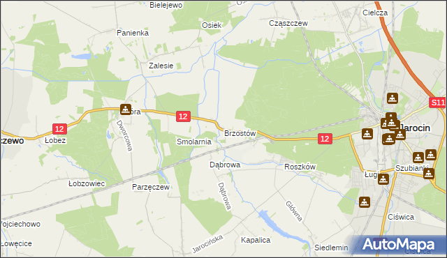 mapa Brzostów, Brzostów na mapie Targeo