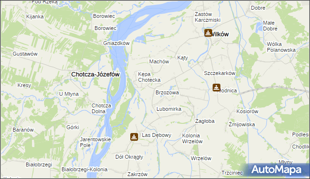 mapa Brzozowa gmina Wilków, Brzozowa gmina Wilków na mapie Targeo