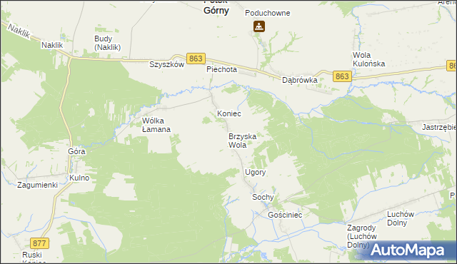 mapa Brzyska Wola, Brzyska Wola na mapie Targeo