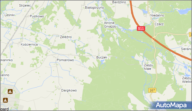 mapa Buczek gmina Białogard, Buczek gmina Białogard na mapie Targeo