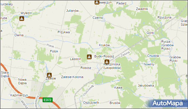 mapa Budki-Rososz, Budki-Rososz na mapie Targeo