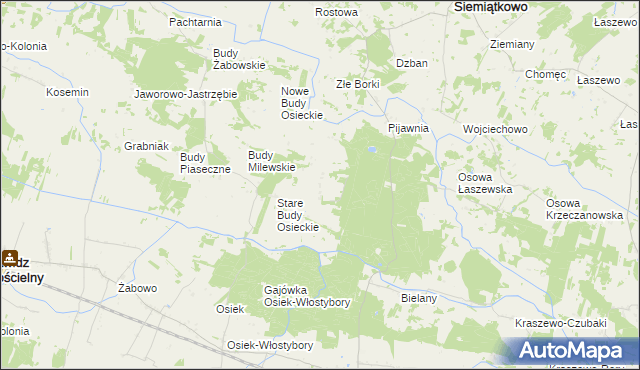 mapa Budy Koziebrodzkie, Budy Koziebrodzkie na mapie Targeo