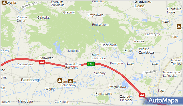 mapa Budy Łańcuckie, Budy Łańcuckie na mapie Targeo