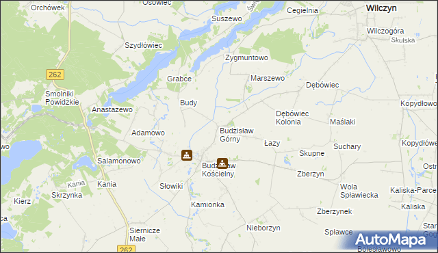 mapa Budzisław Górny, Budzisław Górny na mapie Targeo