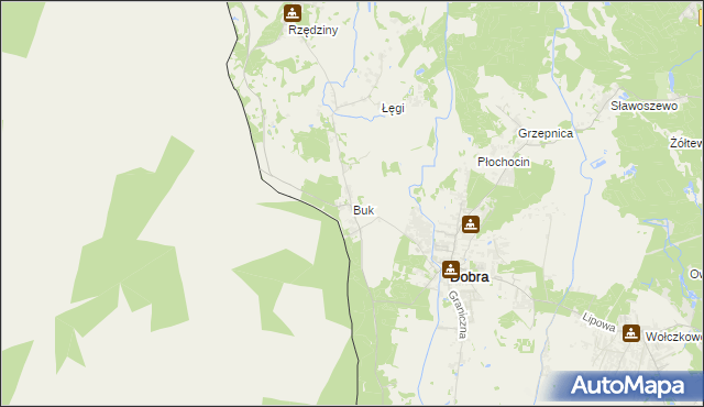 mapa Buk gmina Dobra (Szczecińska), Buk gmina Dobra (Szczecińska) na mapie Targeo