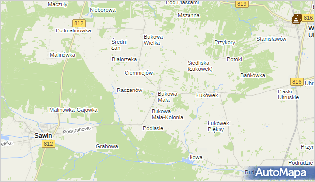 mapa Bukowa Mała, Bukowa Mała na mapie Targeo