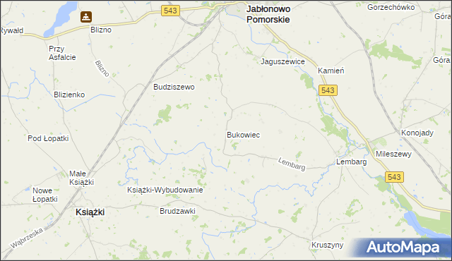 mapa Bukowiec gmina Jabłonowo Pomorskie, Bukowiec gmina Jabłonowo Pomorskie na mapie Targeo