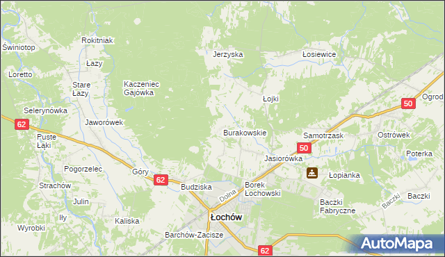 mapa Burakowskie, Burakowskie na mapie Targeo