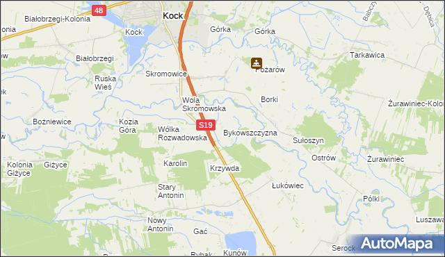 mapa Bykowszczyzna, Bykowszczyzna na mapie Targeo