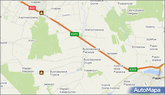 mapa Bystrzejowice Pierwsze, Bystrzejowice Pierwsze na mapie Targeo