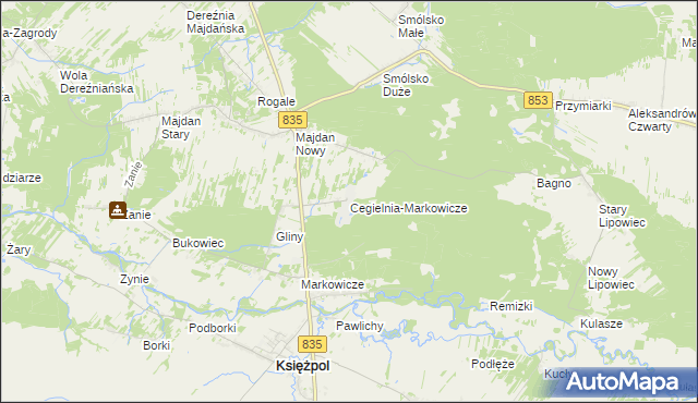 mapa Cegielnia-Markowicze, Cegielnia-Markowicze na mapie Targeo