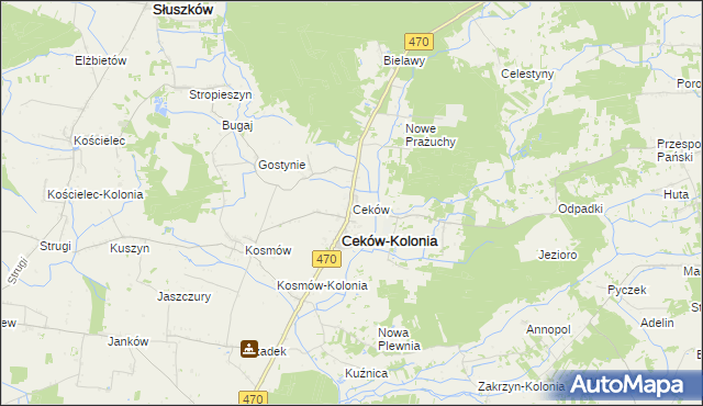 mapa Ceków, Ceków na mapie Targeo