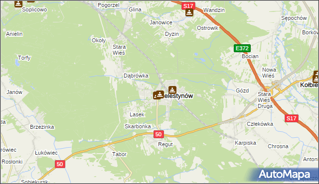 mapa Celestynów powiat otwocki, Celestynów powiat otwocki na mapie Targeo