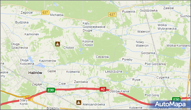 mapa Cezarów, Cezarów na mapie Targeo