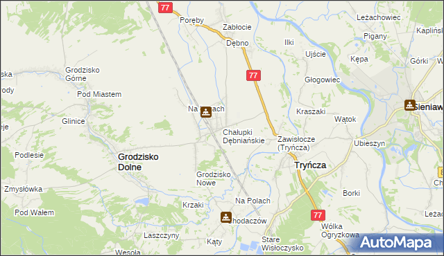 mapa Chałupki Dębniańskie, Chałupki Dębniańskie na mapie Targeo